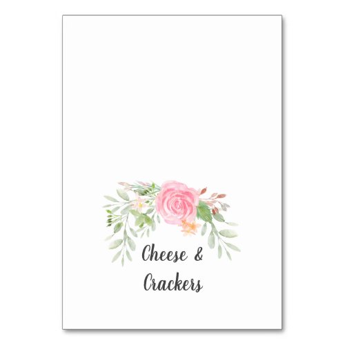 Blush Peonies Buffet Food Labels Table Number