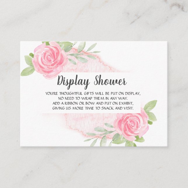 Blush Peonies Display Shower Enclosure Card (Front)