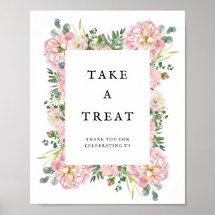 Blush Peonies Hydrangea Eucalyptus Favors Poster