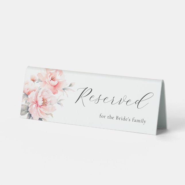 Blush Peonies RESERVED Bridal Wedding Sign (Front)
