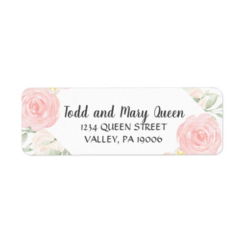 Blush Peonies Return Address Labels