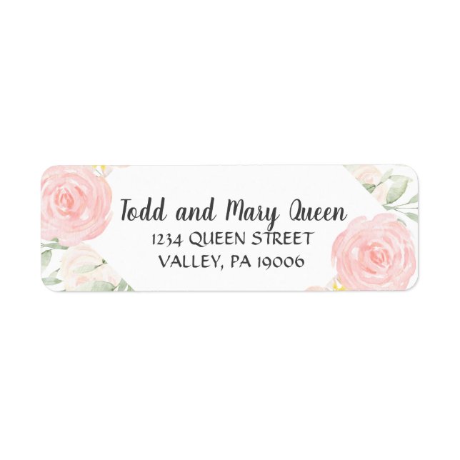 Blush Peonies Return Address Labels (Front)