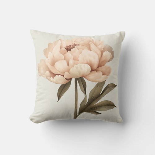 Blush Peony Elegance Sophisticated Grace Throw Pillow