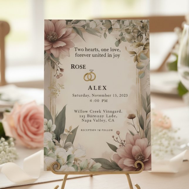 Blush Peony Eucalyptus Wedding Invite (Creator Uploaded)