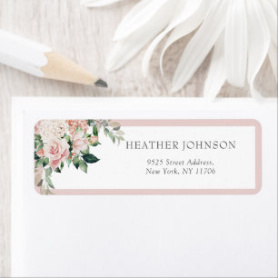 Blush Peony Floral Bridal Shower Label