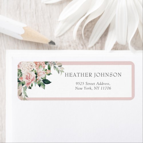 Blush Peony Floral Bridal Shower Label