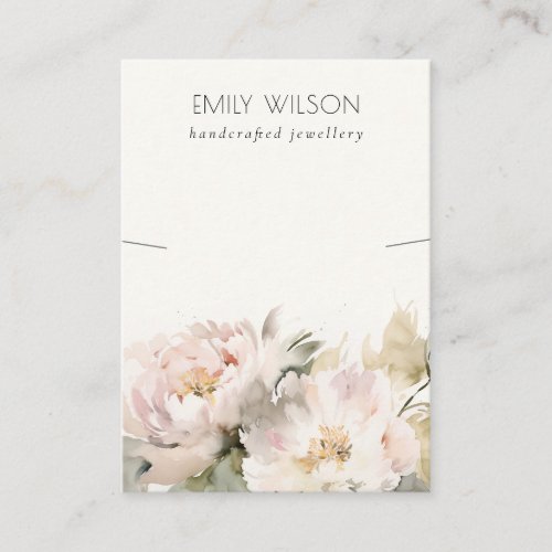 Blush Peony Floral Bunch Necklace Jewelry Display Business Card