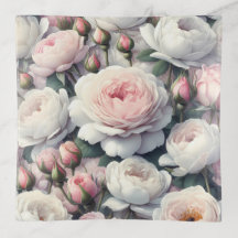 Blush Peony Glass Trinket Tray