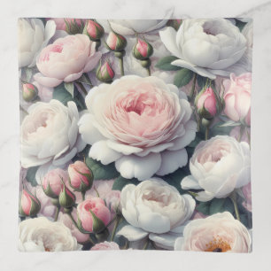 Blush Peony Glass Trinket Tray