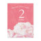 Blush Peony Pink Wedding Table Number Card