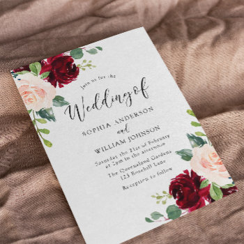 Blush Perfection: Watercolor Floral Wedding Invitation by Nicheandnest at Zazzle