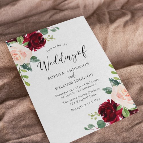 Blush Perfection Watercolor Floral Wedding Invitation