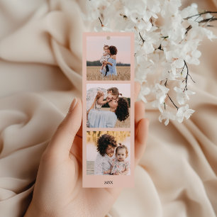 BLUSH Personalized 3 Square Photos and text Bookmarks