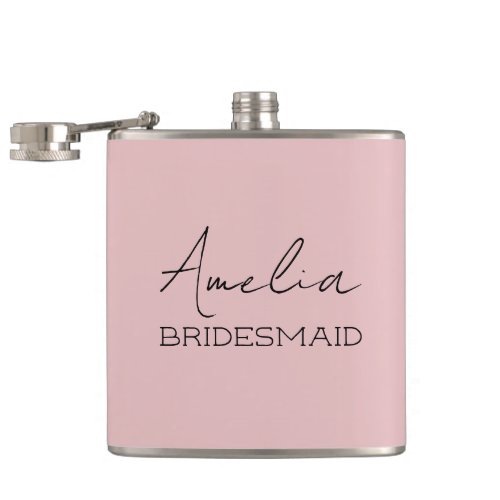 Blush Personalized Bridesmaid Flask
