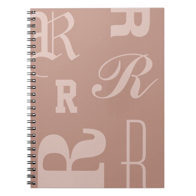 Blush Personalized Monogram, Typography Initials Notebook (Front)