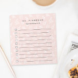 Blush | Personalized Science Teacher To-Do List Notepad<br><div class="desc">Wow your child's favorite teacher at the holidays or teacher appreciation week with this cool personalized to-do list notepad featuring a science themed pattern of microscopes, beakers, atoms, and books on a pastel blush pink background. Personalize with your science teacher's name and an additional line of custom text (shown with...</div>