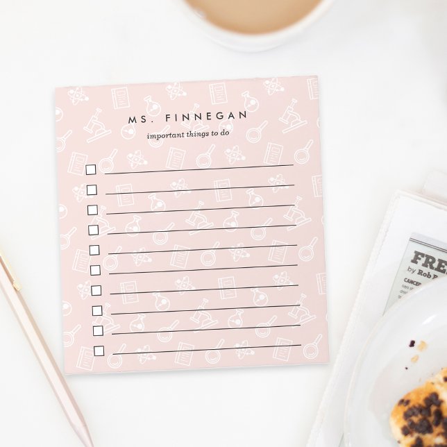 Blush | Personalized Science Teacher To-Do List Notepad (Creator Uploaded)