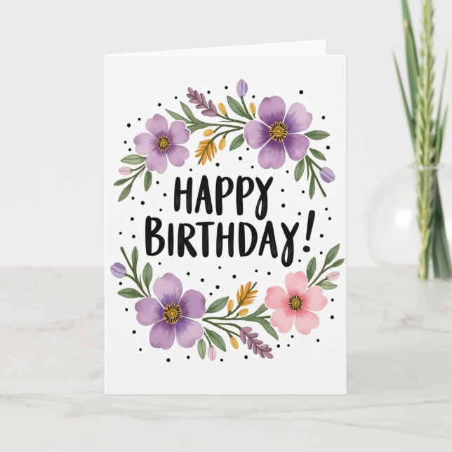 Blush Petal Birthday Card (Front)