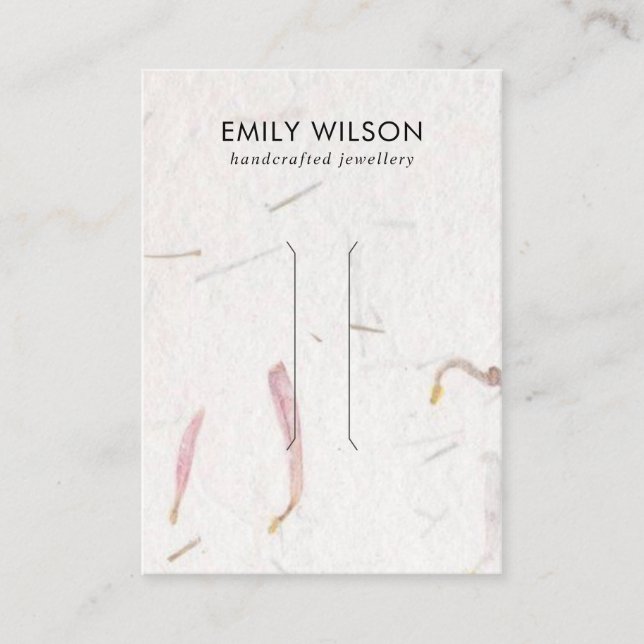 BLUSH PETAL HANDMADE PAPER HAIR CLIP DISPLAY CARD (Front)