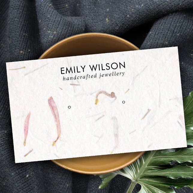 BLUSH PETAL HANDMADE PAPER STUD EARRING DISPLAY BUSINESS CARD (Creator Uploaded)