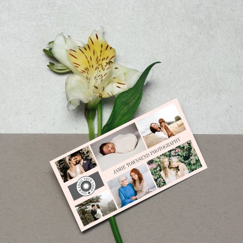 Blush Photo Collage Professional Photographer Logo Business Card