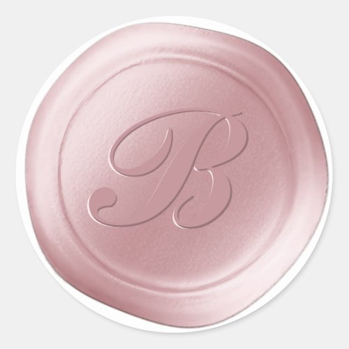 Blush Pink 1 Letter Monogram Wax Seal Stickers