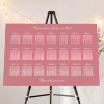 Blush Pink 21 Table Wedding Seating Chart
