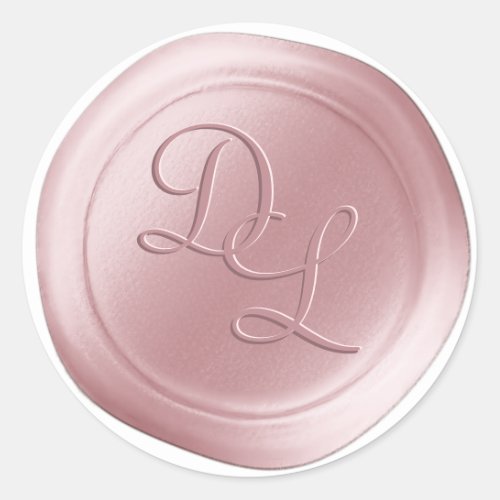Blush Pink 2 Letter Monogram Wax Seal Stickers