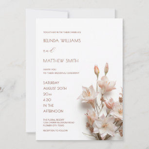 Blush Pink 3D Flowers Invitation