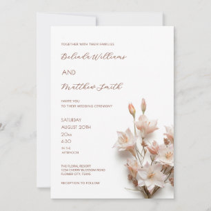 Blush Pink 3D Flowers Invitation