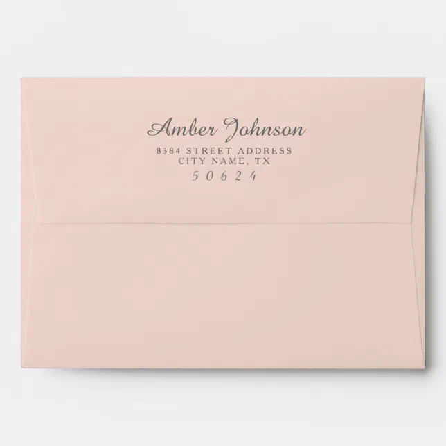 Blush Pink 5 x 7 Pre-Addressed Envelopes | Zazzle