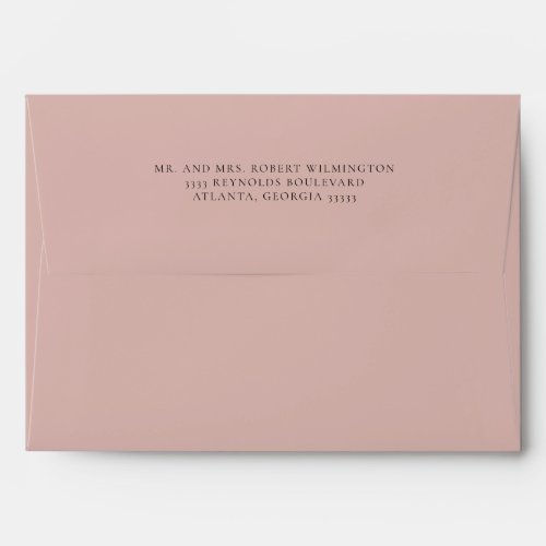 Blush Pink 5x7 Return Address Envelope