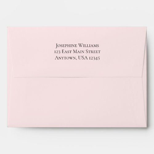 Blush Pink A7 5x7 Return Address Envelope