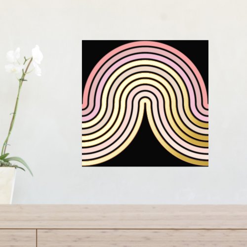 Blush Pink Abstract Wave Lines Art Pattern Gold Foil Prints