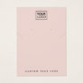 Blush pink add logo necklace earring display card