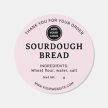 Blush Pink Add Logo Sourdough Bread Sticker