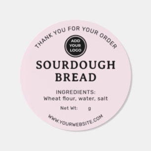 Blush Pink Add Logo Sourdough Bread Sticker