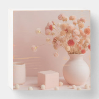 Blush Pink Aesthetic Mug - Boho Dried Flowers Mug Wooden Box Sign