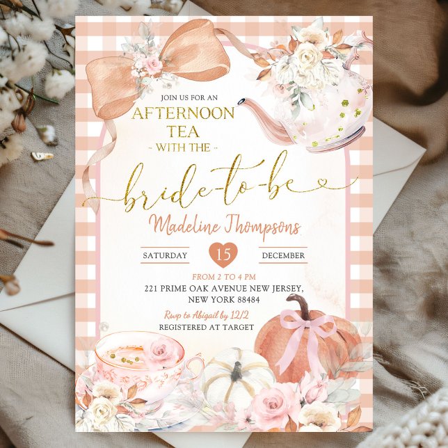 Blush Pink Afternoon Tea Party Bridal Shower Invitation (Creator Uploaded)