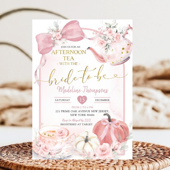 Blush Pink Afternoon Tea Party Bridal Shower Invitation (Creator Uploaded)