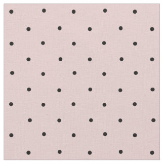 Blush Pink and Black Mini Polka Dot Pattern Fabric