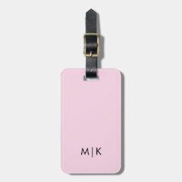 Blush Pink and Black | Modern Monogram Luggage Tag