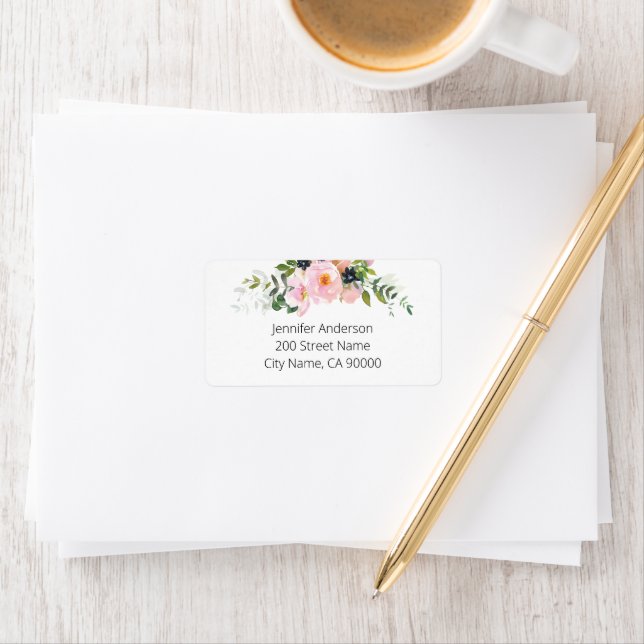 Blush Pink and Blue Floral Label (Insitu)