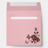 Blush Pink and Brown Butterfly Floral Sq. Envelope (Back (Bottom))