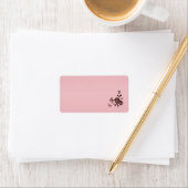Blush Pink and Brown Floral Address Label Blank (Insitu)