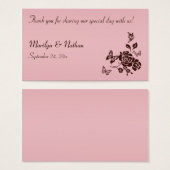 Blush Pink and Brown Floral Butterfly Favor Tag (Front & Back)
