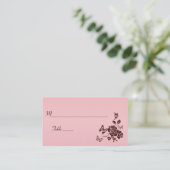 Blush Pink and Brown Floral Butterfly Place Cards (Standing Front)