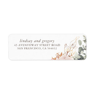 Blush Pink and Brown Floral Label