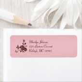 Blush Pink and Brown Floral Return Address Label (Insitu)
