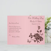 Blush Pink and Brown Floral Wedding Program (Standing Front)